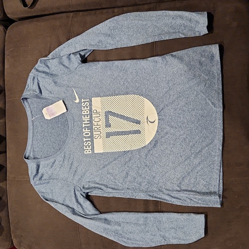 NIKE San Diego SURF CUP Dri-Fit long sleeve, Heather Blue, Size M